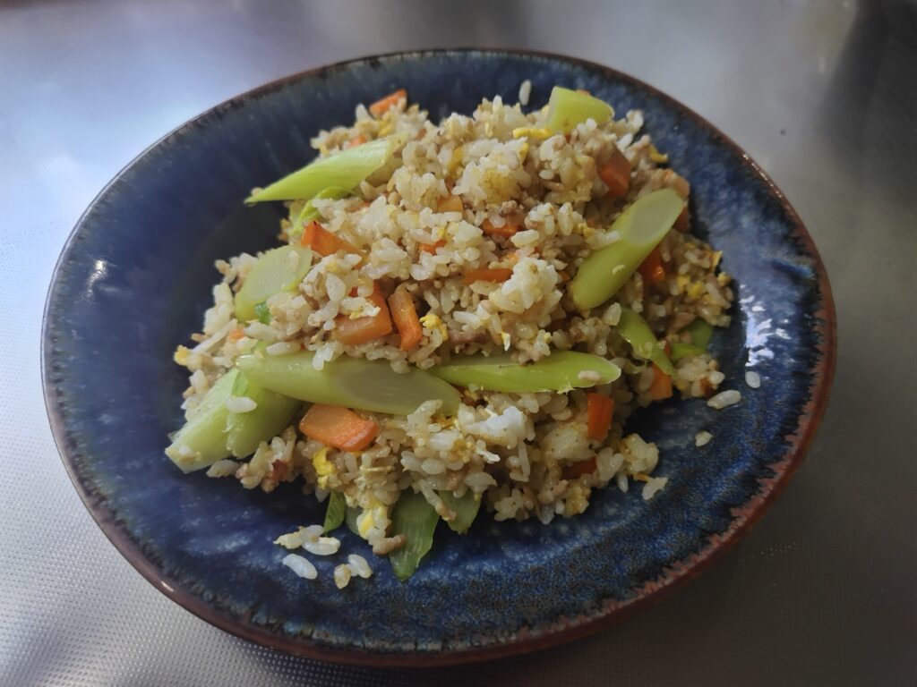 うどの豚ひき肉チャーハン