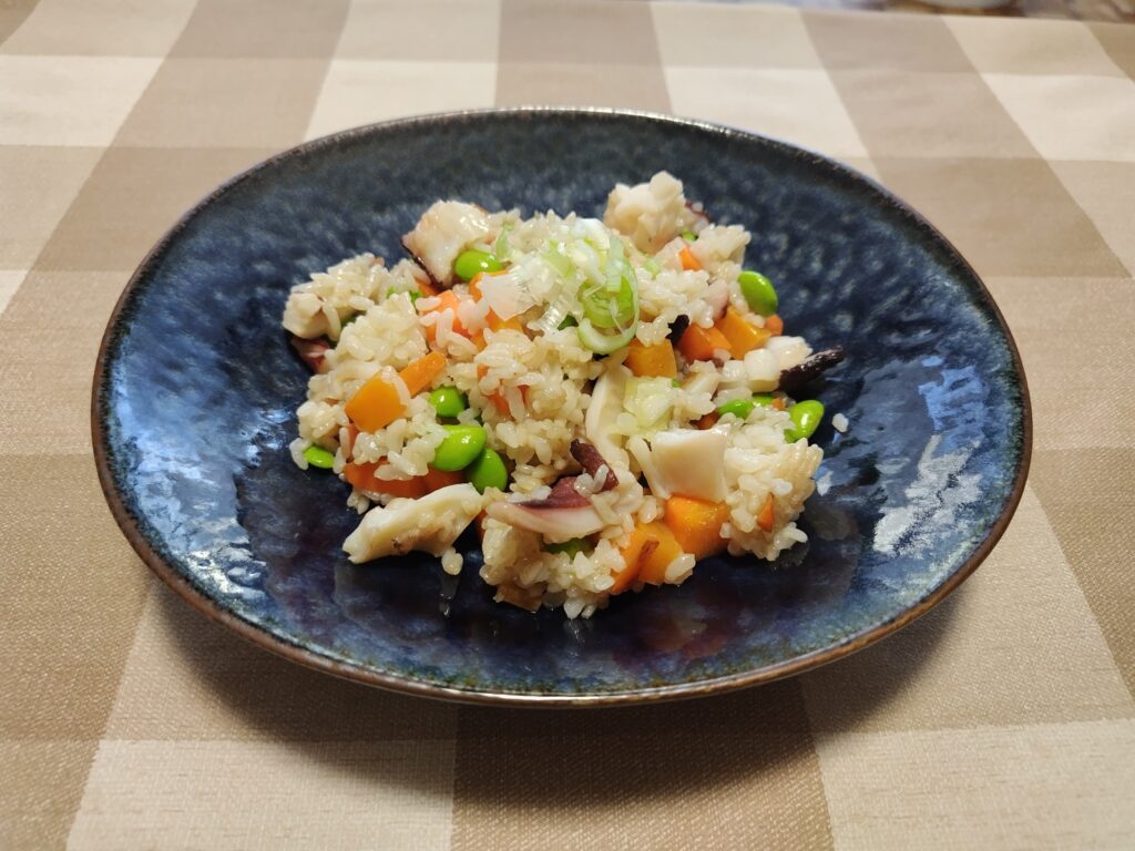 枝豆とタコのバターライス