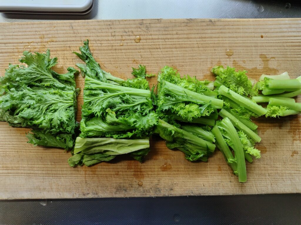 わさび菜　カットしたもの