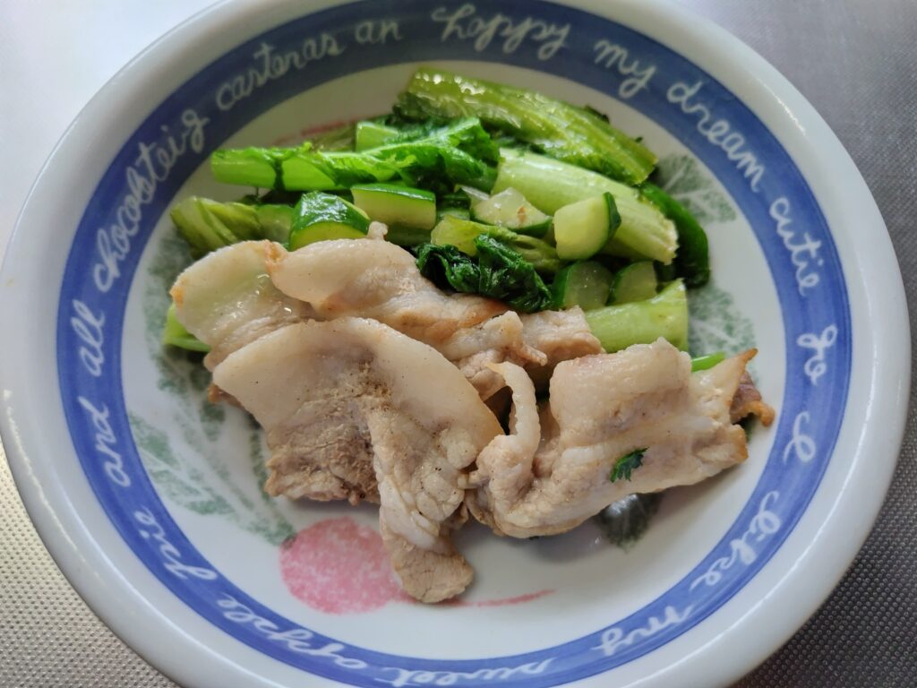 わさび菜の炒め物