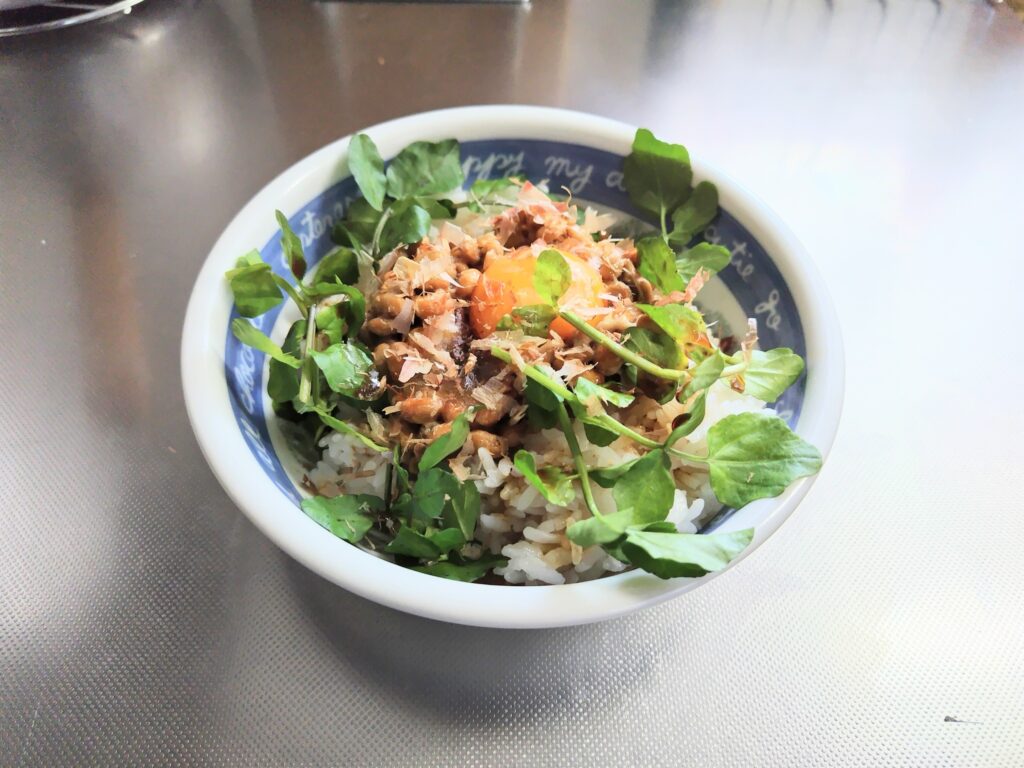 納豆クレソン丼